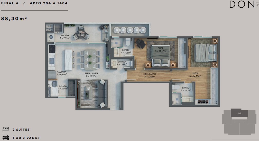 2 Quartos
