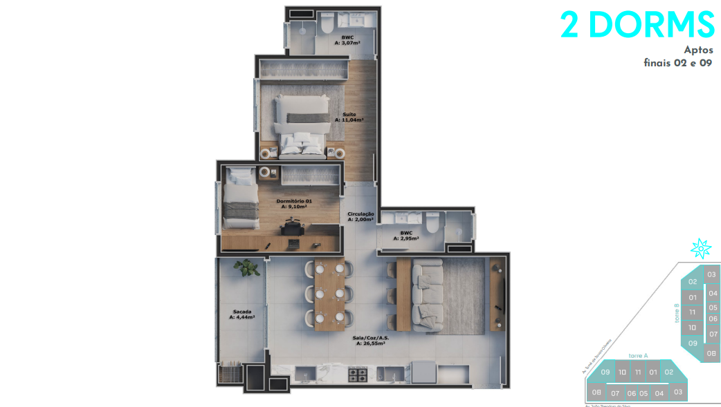 2 Quartos
